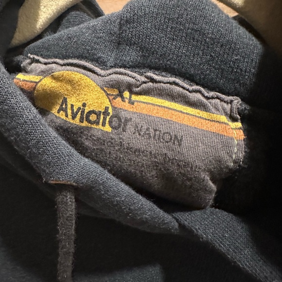 Aviator Nation Navy Hoodie with Multicolor Logo - Picture 3 of 3